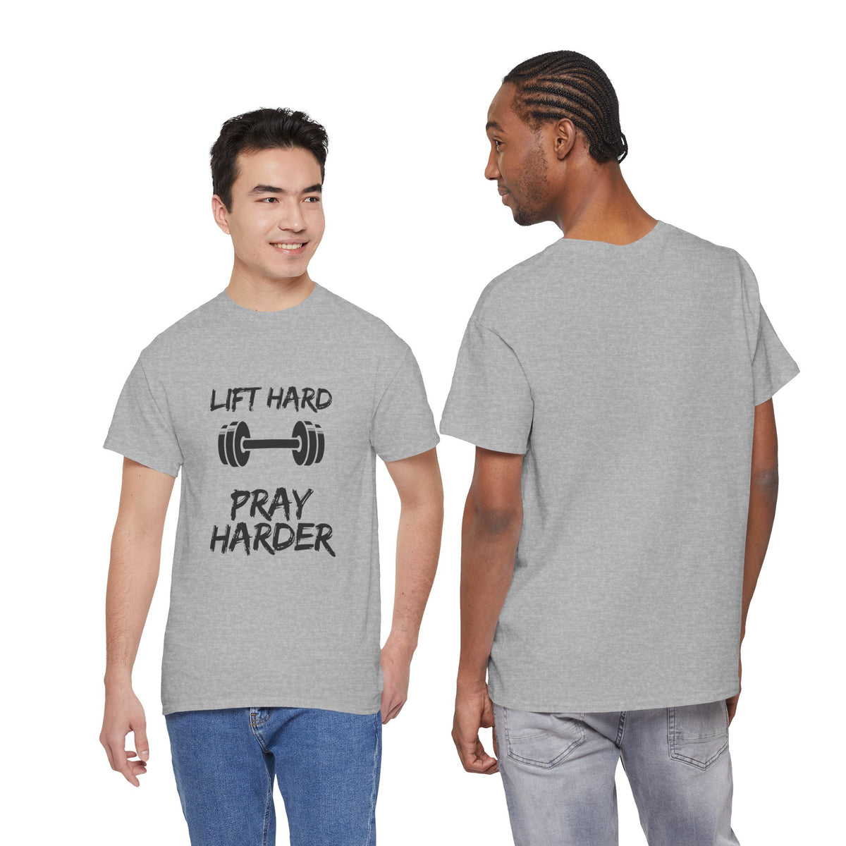 Lift Hard Pray Harder Tee — Faith & Fitness Workout Shirt