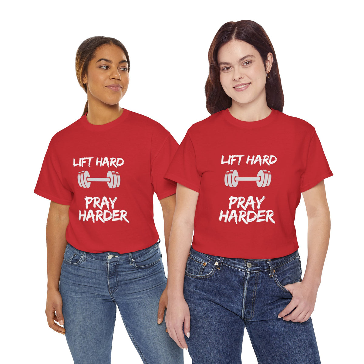 Lift Hard Pray Harder Gym T-Shirt — Faith & Fitness Workout Tee