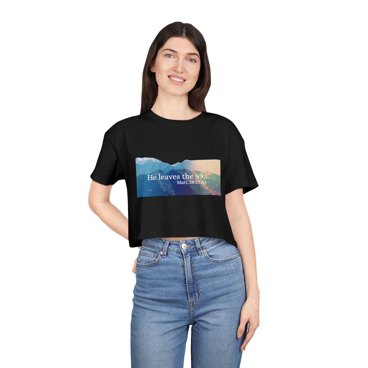 Inspirational Crop Tee for Women - He Leaves the 99, Casual Top, Motivational Shirt, Faith Apparel, Summer Fashion