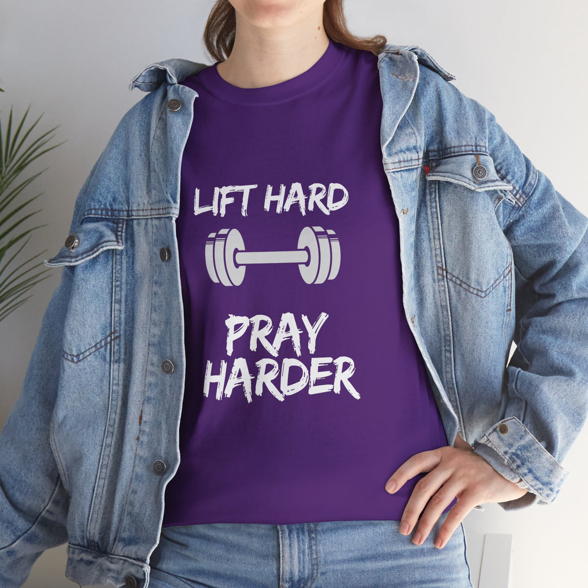 Lift Hard Pray Harder Gym T-Shirt — Faith & Fitness Workout Tee