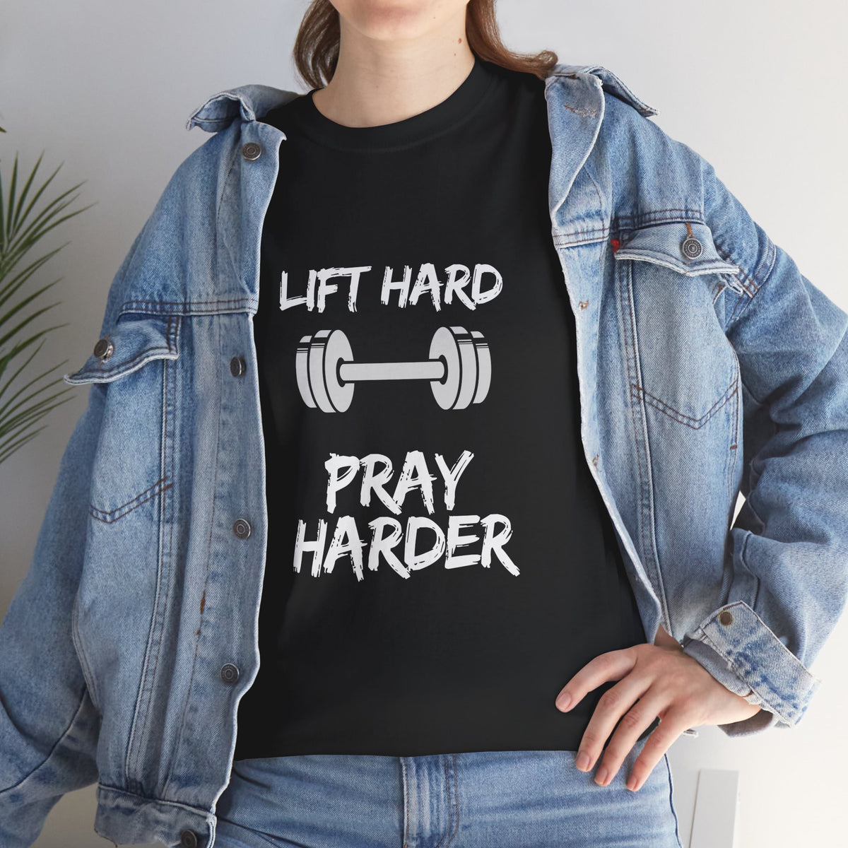 Lift Hard Pray Harder Gym T-Shirt — Faith & Fitness Workout Tee