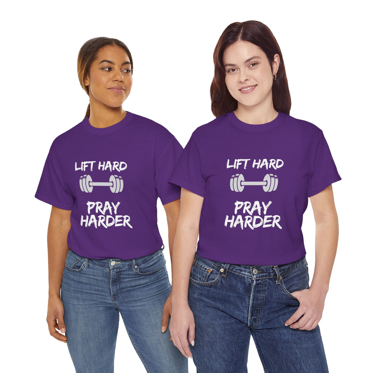 Lift Hard Pray Harder Gym T-Shirt — Faith & Fitness Workout Tee