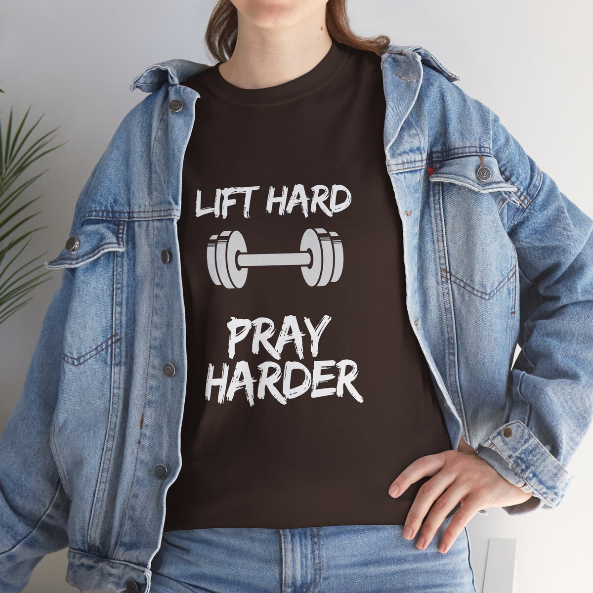 Lift Hard Pray Harder Gym T-Shirt — Faith & Fitness Workout Tee