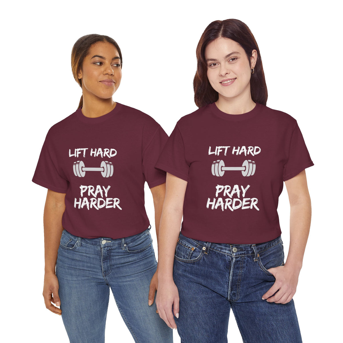 Lift Hard Pray Harder Gym T-Shirt — Faith & Fitness Workout Tee