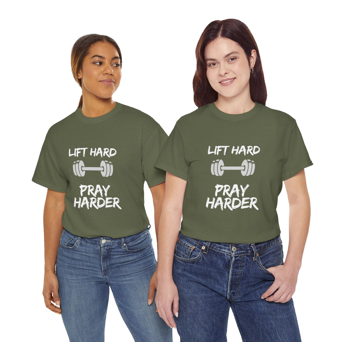 Lift Hard Pray Harder Gym T-Shirt — Faith & Fitness Workout Tee