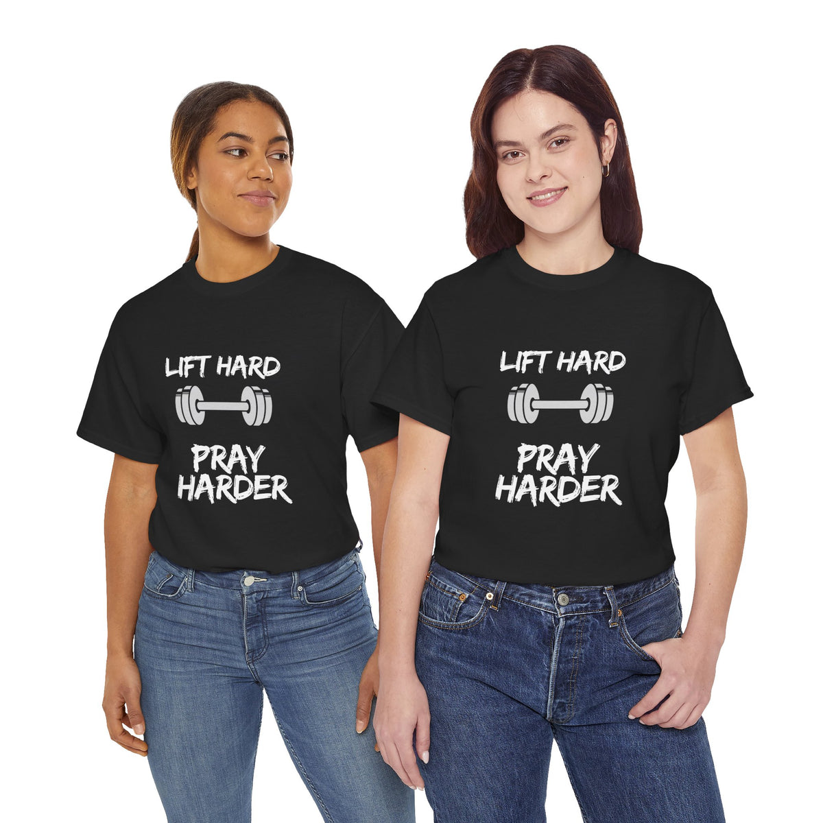 Lift Hard Pray Harder Gym T-Shirt — Faith & Fitness Workout Tee