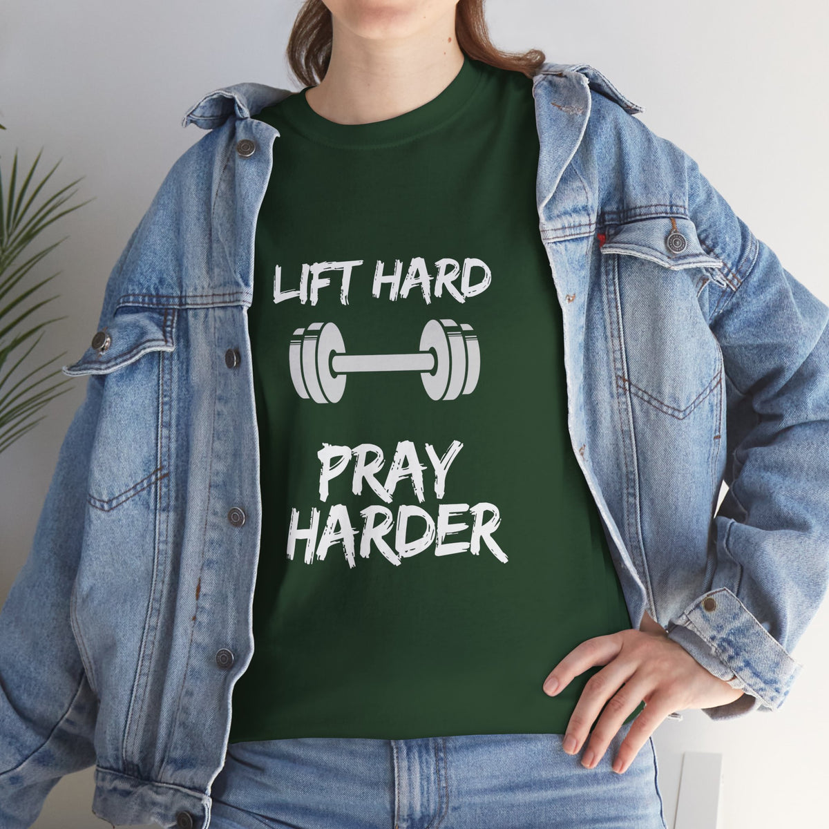 Lift Hard Pray Harder Gym T-Shirt — Faith & Fitness Workout Tee