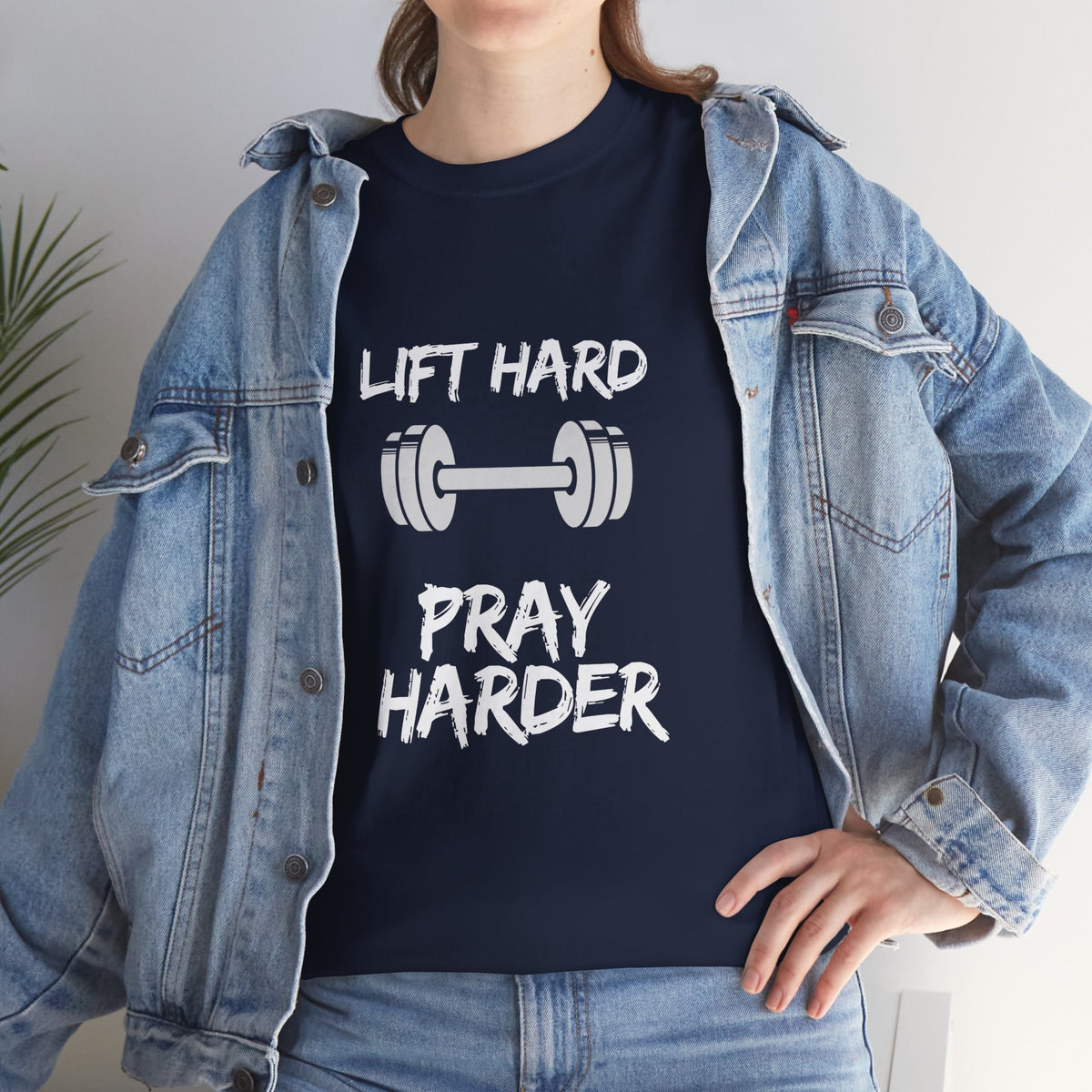 Lift Hard Pray Harder Gym T-Shirt — Faith & Fitness Workout Tee