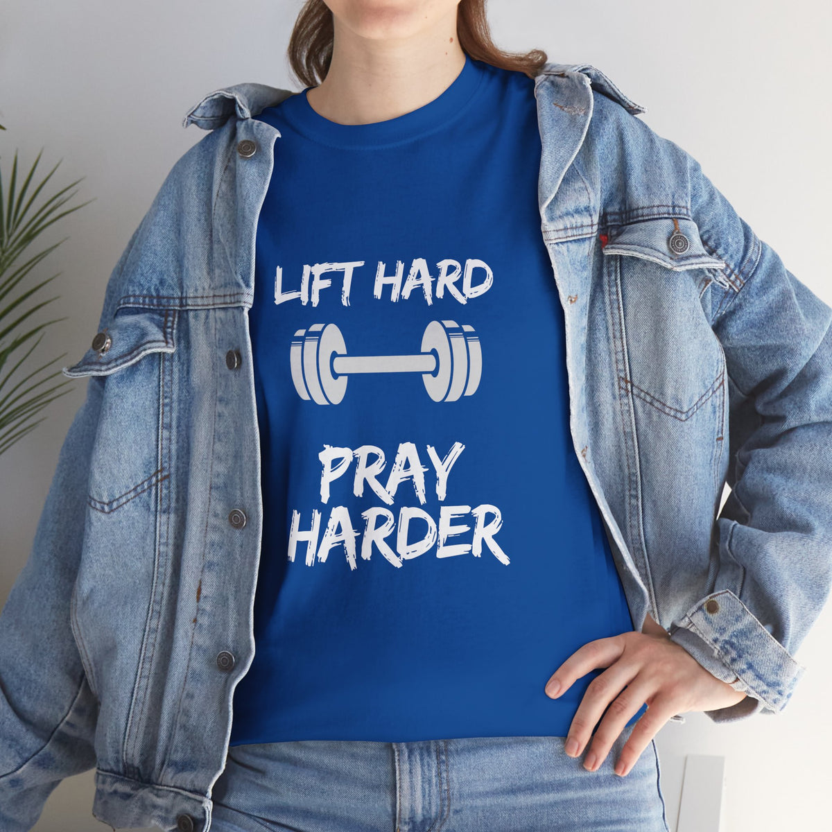 Lift Hard Pray Harder Gym T-Shirt — Faith & Fitness Workout Tee