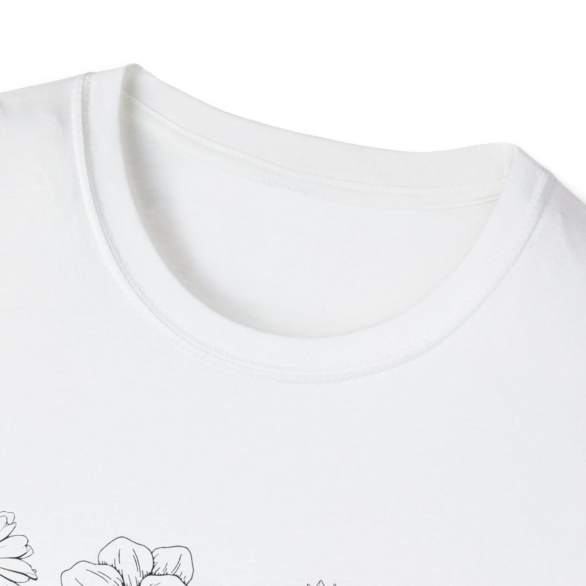 T-Shirt — "Rooted in Faith" Floral Sketch Tee