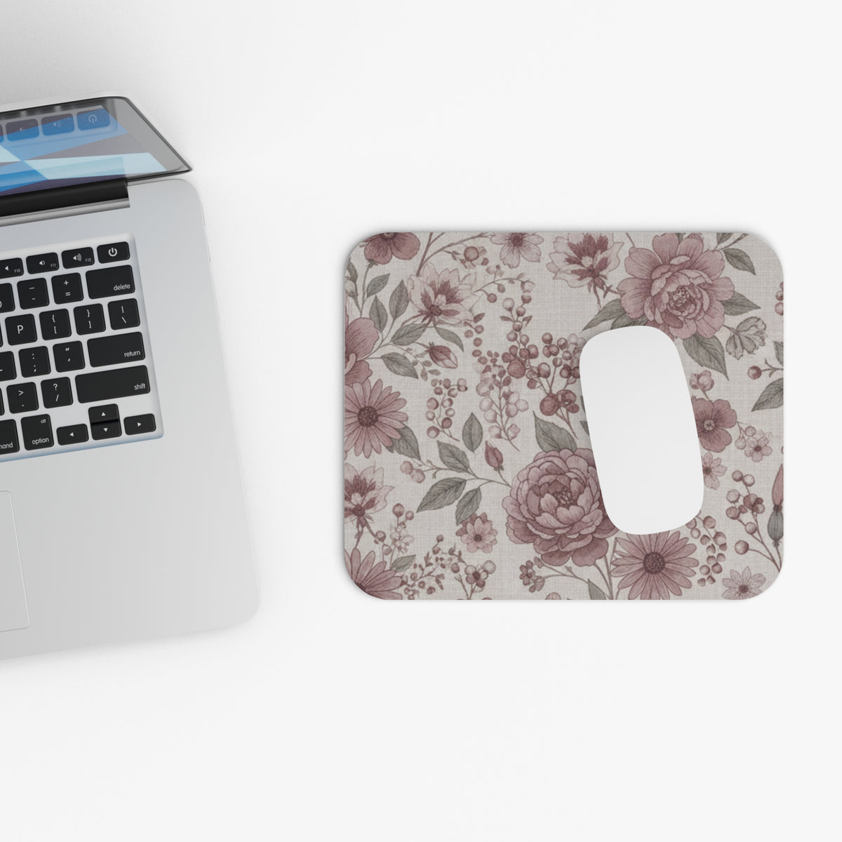 Floral Mouse Pad, Elegant Office Decor, Gift for Her, Computer Accessories