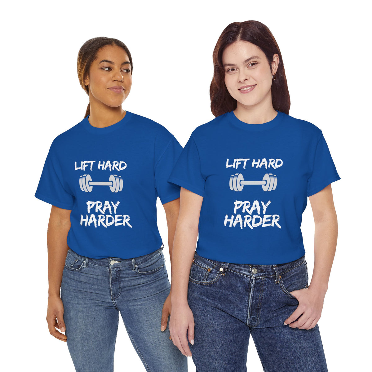 Lift Hard Pray Harder Gym T-Shirt — Faith & Fitness Workout Tee