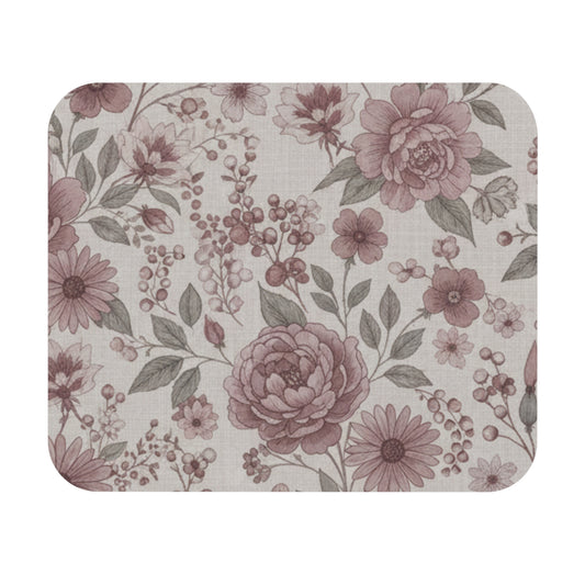 Floral Mouse Pad, Elegant Office Decor, Gift for Her, Computer Accessories