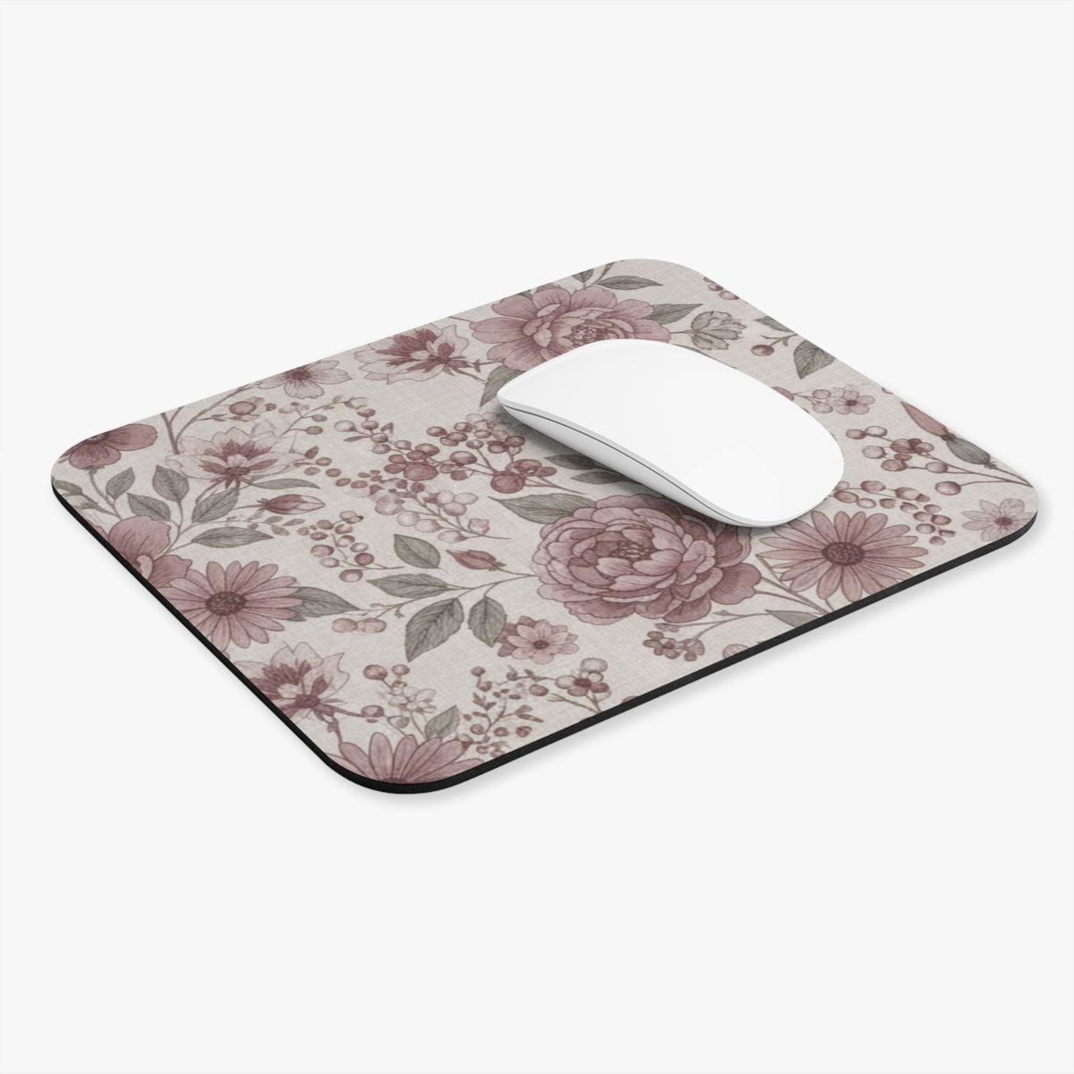 Floral Mouse Pad, Elegant Office Decor, Gift for Her, Computer Accessories