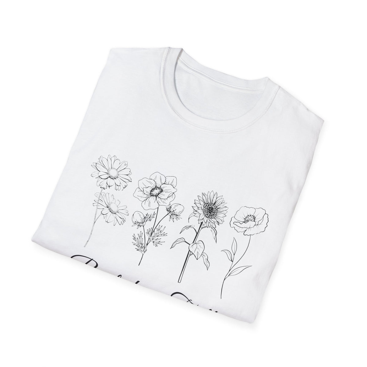 T-Shirt — "Rooted in Faith" Floral Sketch Tee