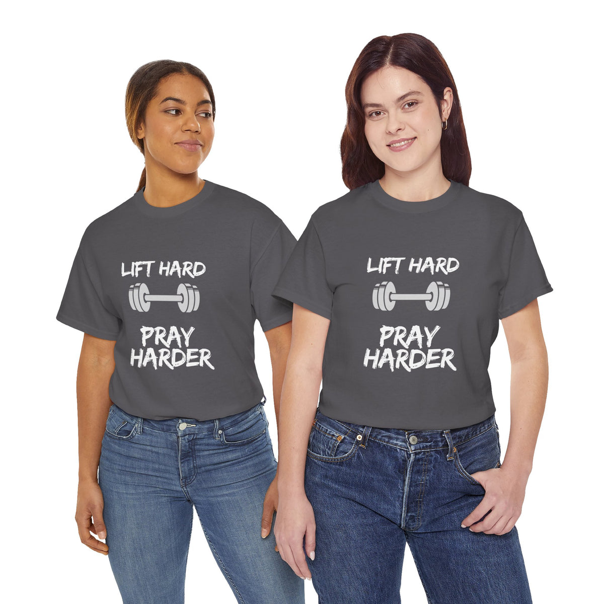 Lift Hard Pray Harder Gym T-Shirt — Faith & Fitness Workout Tee