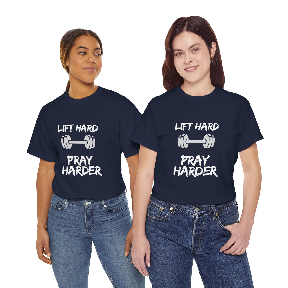 Lift Hard Pray Harder Gym T-Shirt — Faith & Fitness Workout Tee
