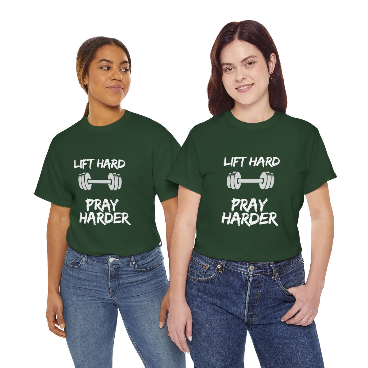 Lift Hard Pray Harder Gym T-Shirt — Faith & Fitness Workout Tee