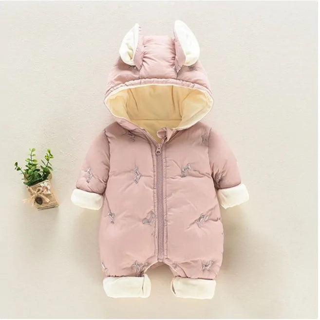 Baby puppy ear zip up Jumpsuit