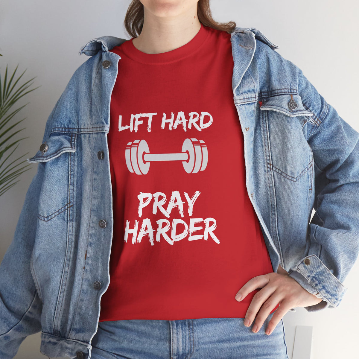 Lift Hard Pray Harder Gym T-Shirt — Faith & Fitness Workout Tee