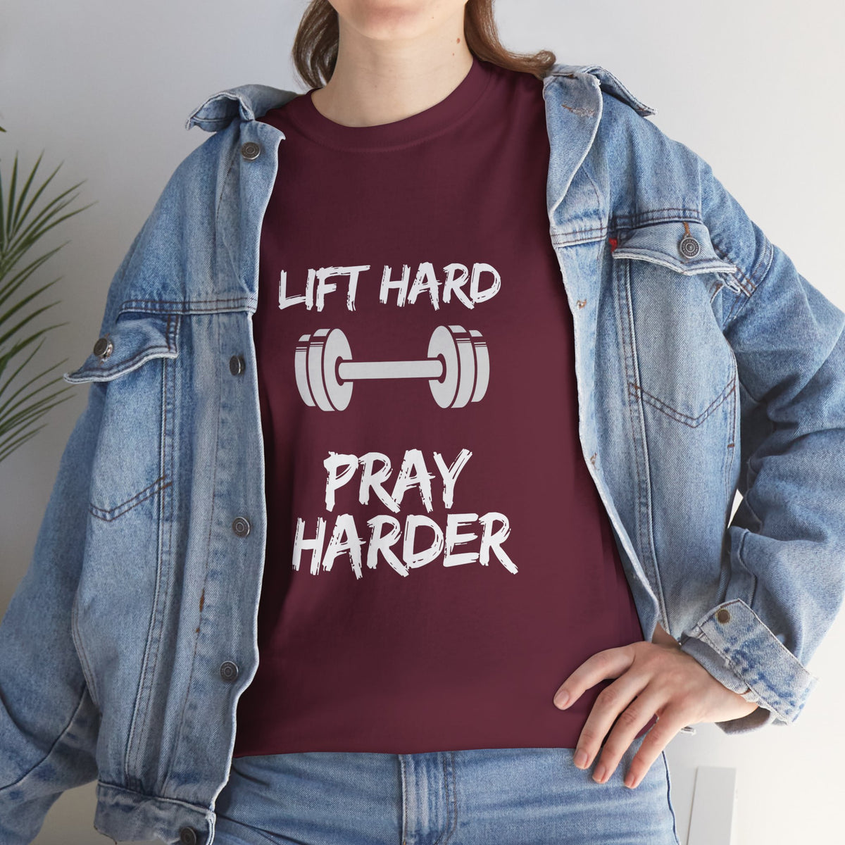 Lift Hard Pray Harder Gym T-Shirt — Faith & Fitness Workout Tee