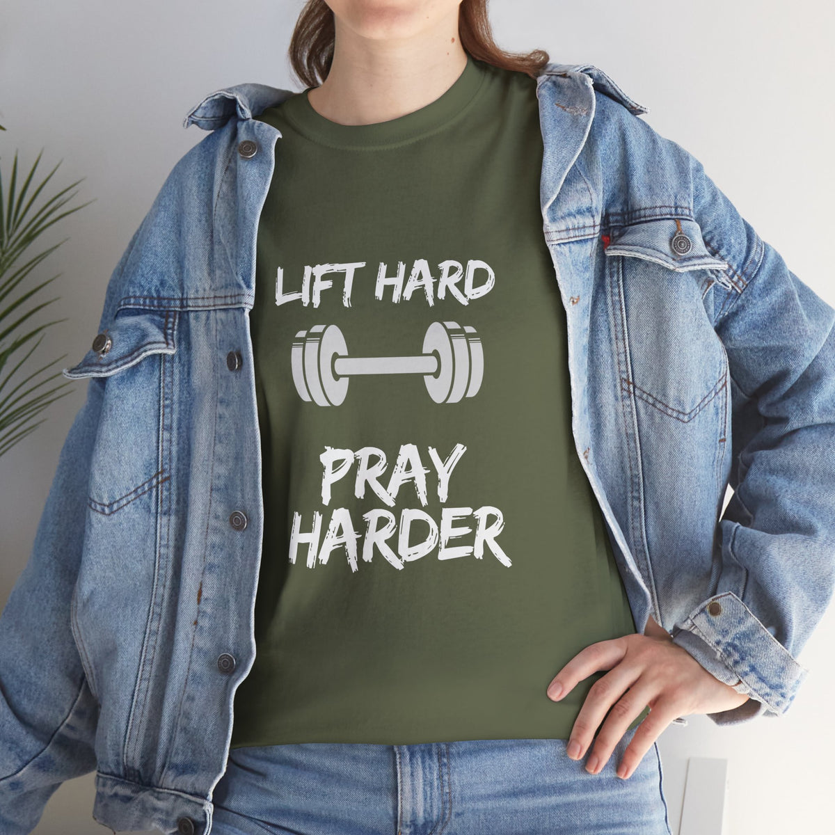 Lift Hard Pray Harder Gym T-Shirt — Faith & Fitness Workout Tee