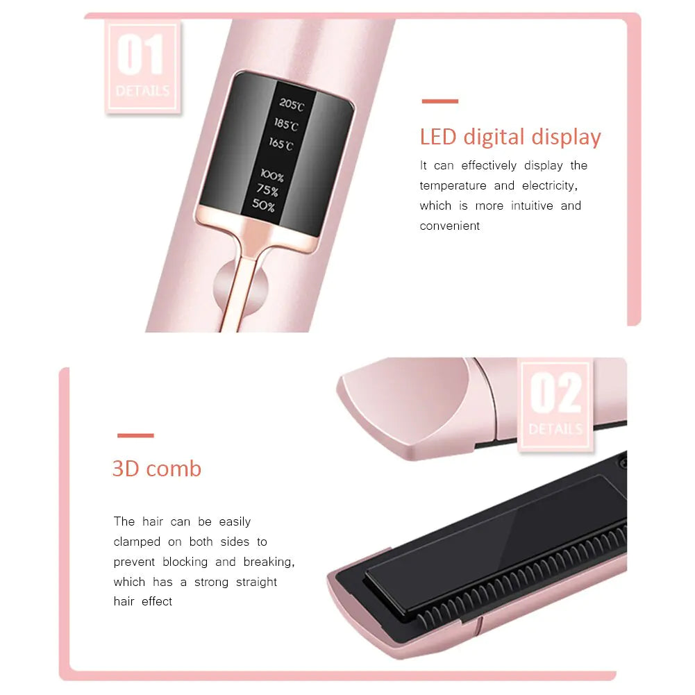 Portable 2 in 1 Hair Curler Straightener