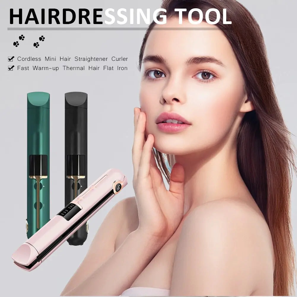 Portable 2 in 1 Hair Curler Straightener