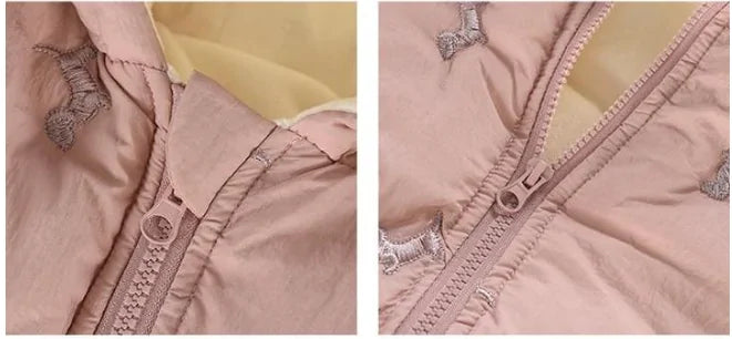 Baby puppy ear zip up Jumpsuit