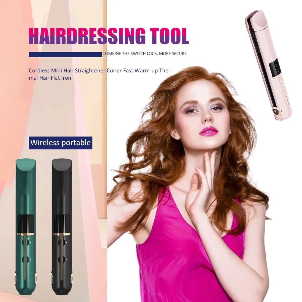 Portable 2 in 1 Hair Curler Straightener